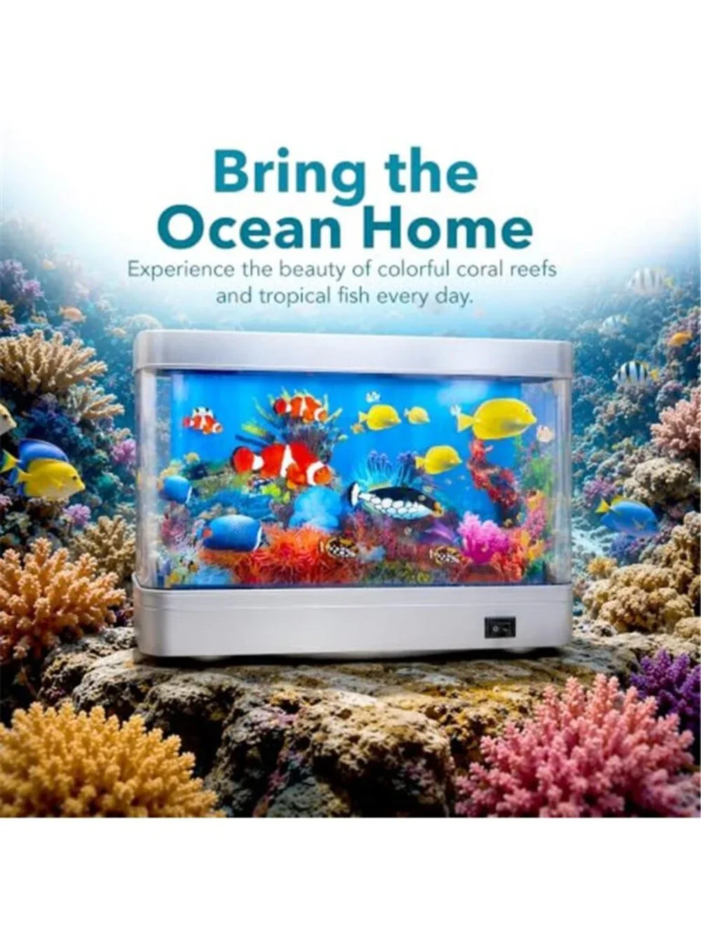LED Fake Fish Aquarium Lamp Moving Fish Tank Night Light Home Office Decor